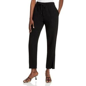 Theory Slit Pull On Admiral Crepe Dress Pant Black Career Size 2